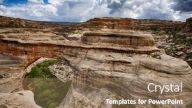  Presentation with utah - Colorful presentation design enhanced with sipapu-bridge-in-natural-bridges backdrop and a coral colored foreground