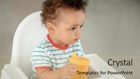  Presentation with water cup - Presentation theme featuring sippy cup - cute baby with bottle background and a  colored foreground