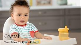  Presentation with baby bottle - Colorful theme enhanced with sippy cup - cute baby with bottle backdrop and a coral colored foreground