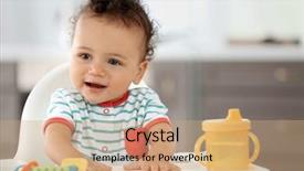  Presentation with water cup - PPT layouts enhanced with sippy cup - cute baby with bottle background and a coral colored foreground