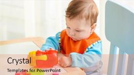 Presentation with baby bottle - Beautiful slide set featuring sippy cup - cute little baby with bottle backdrop and a coral colored foreground