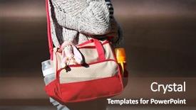  Presentation with bag - Beautiful slides featuring sippy cup - woman with baby bag standing backdrop and a tawny brown colored foreground