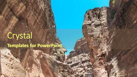  Presentation with petra jordan - Presentation theme featuring siq the narrow slot-canyon that serves as the entrance passage to the hidden city of petra jordan background and a tawny brown colored foreground