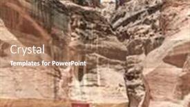  Presentation with petra jordan - Slide set having siq the narrow slot-canyon that serves as the entrance passage to the hidden city of petra jordan background and a violet colored foreground