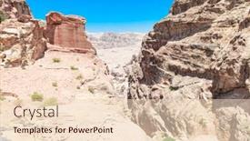  Presentation with petra jordan - Audience pleasing presentation design consisting of siq the narrow slot-canyon that serves as the entrance passage to the hidden city of petra jordan backdrop and a lemonade colored foreground