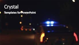  Presentation with police - Beautiful presentation theme featuring siren - blurred view of police car backdrop and a black colored foreground