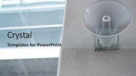  Presentation with speaker - Amazing PPT theme having siren - bottom view of the old backdrop and a light blue colored foreground