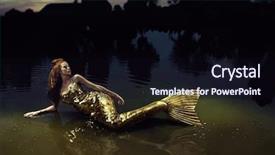  Presentation with goldfish - Beautiful PPT theme featuring siren - goldfish backdrop and a wine colored foreground