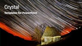  Presentation with night sky - PPT theme consisting of siriusxm - beautiful sky at night background and a tawny brown colored foreground