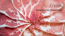  Presentation with meat food - Slides with sirloin-beef-meat-and-kurobuta background and a coral colored foreground
