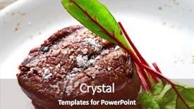  Presentation with veal - Cool new slide deck with sirloin mashed potatoes red swish backdrop and a tawny brown colored foreground