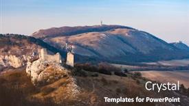  Presentation with czech republic - Slides having sirotci-hradek-ruins-and-devicky background and a tawny brown colored foreground