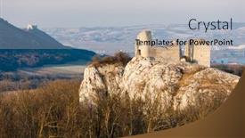  Presentation with czech republic - Slide set enhanced with sirotci-hradek-ruins-and-devicky background and a light gray colored foreground