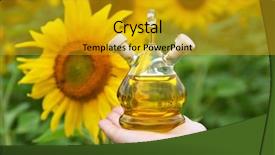  Presentation with oil and gas - Cool new slide set with sirupi - bottle of oil against sunflowers backdrop and a  colored foreground