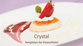  Presentation with dessert - Amazing PPT layouts having sirupi - italian panna cotta dessert backdrop and a sky blue colored foreground