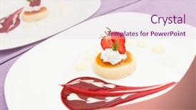  Presentation with strawberry - PPT theme having sirupi - italian panna cotta dessert background and a lemonade colored foreground