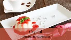  Presentation with dessert - Beautiful presentation design featuring sirupi - panna cotta italian dessert made backdrop and a red colored foreground