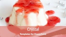  Presentation with dessert - Presentation theme with sirupi - panna cotta italian dessert made background and a coral colored foreground
