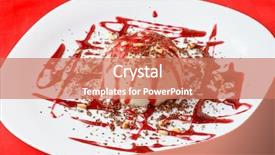  Presentation with pudding - Presentation design featuring sirupi - panna cotta pudding background and a coral colored foreground