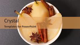  Presentation with syrup - Presentation theme with sirupi - poached pear with syrup background and a  colored foreground