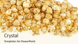  Presentation with scroll paper isolated on white - Theme having sirupi - popcorn covered caramel isolated background and a blonde colored foreground