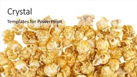  Presentation with popcorn - Cool new theme with sirupi - popcorn with caramel isolated backdrop and a white colored foreground