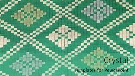  Presentation with traditional - Slide set with sisal-or-jute-mat background and a seafoam green colored foreground