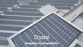  Presentation with solar system imaginary view - Presentation theme with sistem saving electrical energy - aerial view of solar panel background and a gray colored foreground