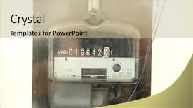  Presentation with electric meter - Amazing presentation theme having sistem saving electrical energy - electric meter closeup behind glass backdrop and a  colored foreground