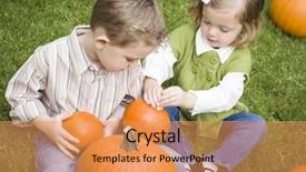  Presentation with young children - Amazing presentation having sister children enjoying the pumpkins backdrop and a coral colored foreground