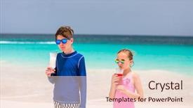  Presentation with sister - Beautiful presentation theme featuring sister drinking exotic mocktail backdrop and a lemonade colored foreground