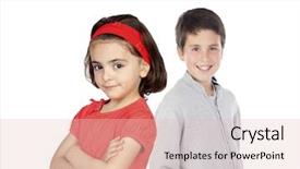  Presentation with sister - Beautiful presentation theme featuring sister girl dressed in red backdrop and a lemonade colored foreground