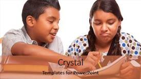  Presentation with black couple having fun - Cool new presentation theme with sister having fun studying together backdrop and a  colored foreground