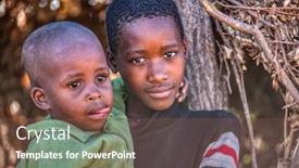  Presentation with sister - Presentation theme having sister-holding-her-brother background and a tawny brown colored foreground