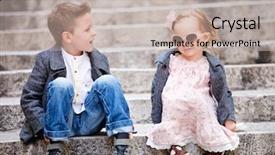  Presentation with sister - Cool new slides with sister outdoors in city backdrop and a mint green colored foreground