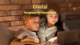  Presentation with bedtime story - PPT theme featuring sister reading bedtime story background and a tawny brown colored foreground