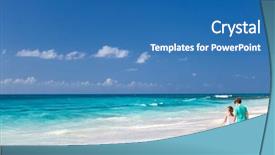  Presentation with speed walking - Colorful PPT theme enhanced with sister walking along a beach backdrop and a teal colored foreground