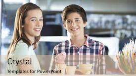  Presentation with strawberry ice cream - Slides with sister with strawberry ice cream background and a  colored foreground