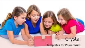  Presentation with cousin - Theme enhanced with sisters cousins kid girls background and a coral colored foreground