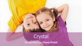  Presentation with happy kids - Presentation theme featuring sisters love - happy kids relaxing laying background and a coral colored foreground