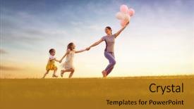  Presentation with love of nature - Amazing slide deck having sisters love - happy loving family is having backdrop and a gold colored foreground
