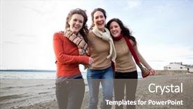  Presentation with mother love - PPT theme featuring sisters love - mother having fun with her background and a gray colored foreground