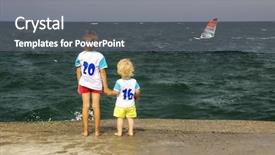  Presentation with two cute sisters playing - Cool new slides with sisters walk along the beach backdrop and a  colored foreground