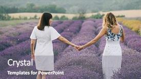  Presentation with family values - Cool new presentation theme with sisters walking outdoor family values backdrop and a  colored foreground