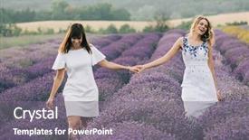  Presentation with family values - PPT theme enhanced with sisters walking outdoor family values background and a gray colored foreground