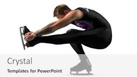  Presentation with figure skating - Amazing PPT theme having sit-spin-man-figure-skating backdrop and a white colored foreground