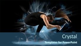  Presentation with figure skating - Audience pleasing PPT layouts consisting of sit-spin-woman-figure-skating backdrop and a ocean colored foreground