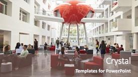  Presentation with lobby - Beautiful theme featuring sit talking in the atrium backdrop and a violet colored foreground