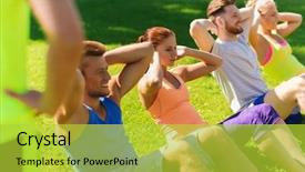  Presentation with healthy lifestyle - Audience pleasing PPT layouts consisting of sit-ups at boot camp backdrop and a yellow colored foreground