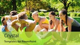  Presentation with healthy lifestyle - Theme having sit-ups at boot camp background and a yellow colored foreground